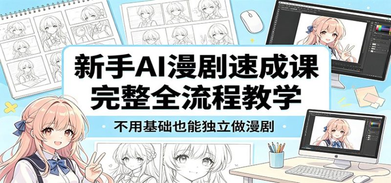 新手AI漫剧速成课：完整全流程教学，不用基础也能独立做漫剧网赚项目-副业赚钱-互联网创业-资源整合行知网