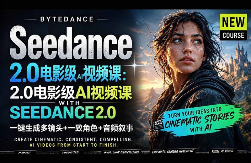 （18415期）Seedance 2.0电影级AI视频课：一键生成多镜头+一致角色+音频叙事网赚项目-副业赚钱-互联网创业-资源整合行知网