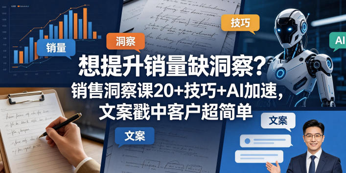 想提升销量缺洞察？销售洞察课20+技巧+AI加速，文案戳中客户超简单【原创双语字幕】网赚项目-副业赚钱-互联网创业-资源整合行知网