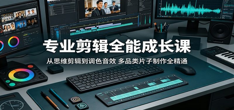 专业剪辑全能成长课：从思维剪辑到调色音效，多品类片子制作全精通网赚项目-副业赚钱-互联网创业-资源整合行知网