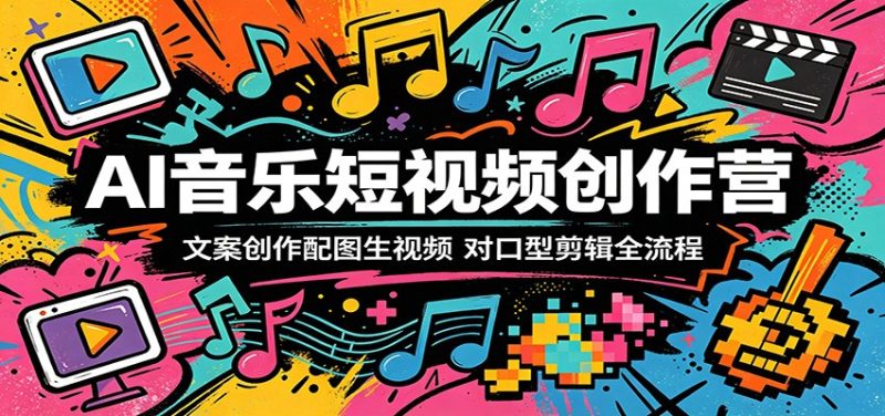 AI音乐短视频创作营：文案创作配图生视频，对口型剪辑全流程网赚项目-副业赚钱-互联网创业-资源整合行知网