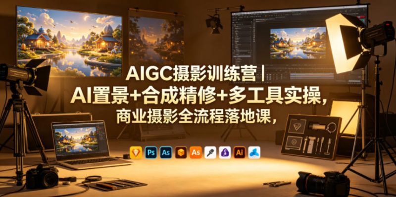AIGC摄影训练营｜AI置景+合成精修+多工具实操，商业摄影全流程落地课网赚项目-副业赚钱-互联网创业-资源整合行知网