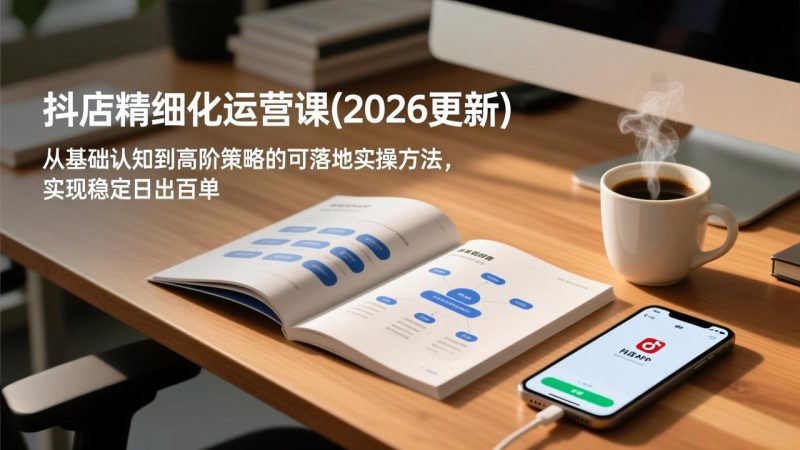 （18421期）抖店精细化运营课(更新5月)，从基础认知到高阶策略的可落地实操方法，实现稳定日出百单网赚项目-副业赚钱-互联网创业-资源整合行知网