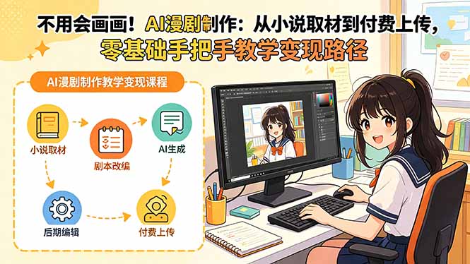 （18439期）不用会画画！AI漫剧制作：从小说取材到付费上传，零基础手把手教学变现路径网赚项目-副业赚钱-互联网创业-资源整合行知网