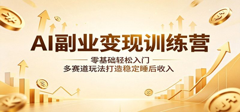 AI副业变现训练营：零基础轻松入门，多赛道玩法打造稳定睡后收入网赚项目-副业赚钱-互联网创业-资源整合行知网
