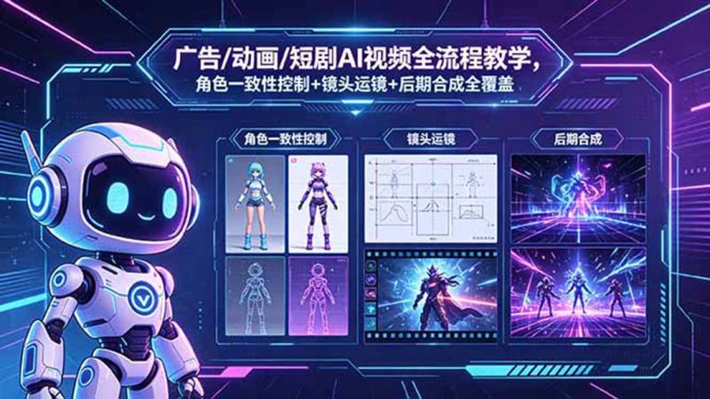 （18453期）广告/动画/短剧AI视频全流程教学，角色一致性控制+镜头运镜+后期合成全覆盖网赚项目-副业赚钱-互联网创业-资源整合行知网