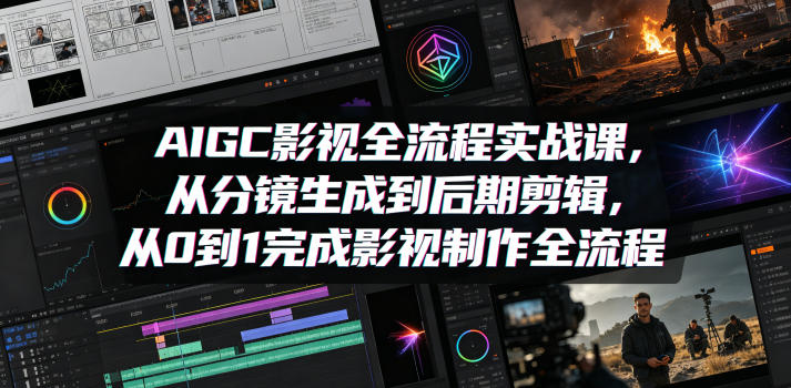 AIGC影视全流程实战课，从分镜生成到后期剪辑，从0到1完成影视制作全流程网赚项目-副业赚钱-互联网创业-资源整合行知网