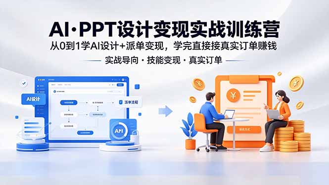 （18457期）AI·PPT设计变现实战训练营，从0到1学AI设计+派单变现，学完直接接真实订单赚钱网赚项目-副业赚钱-互联网创业-资源整合行知网