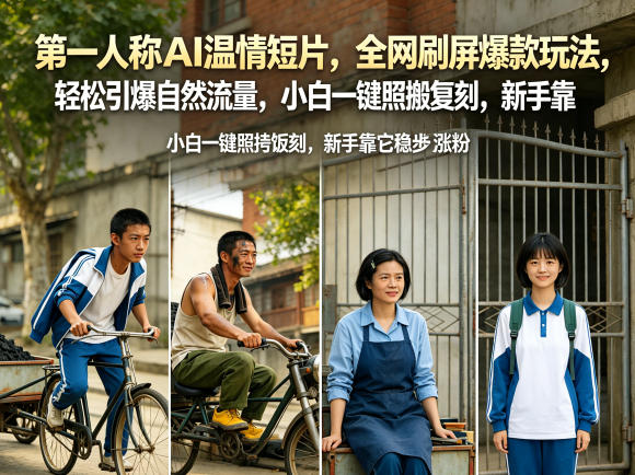 第一人称AI温情短片，全网刷屏爆款玩法，轻松引爆自然流量，小白一键照搬复刻，新手靠它稳步涨粉网赚项目-副业赚钱-互联网创业-资源整合行知网